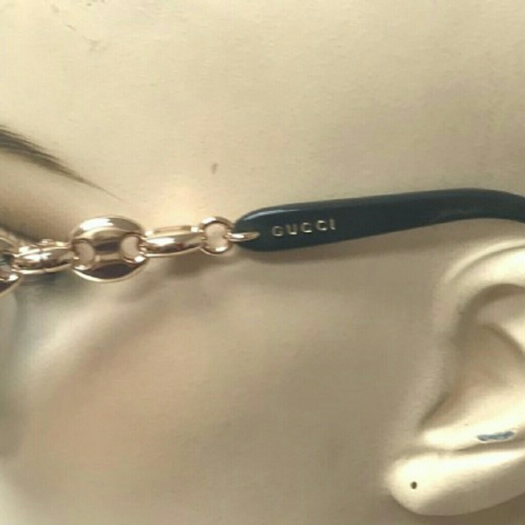 Gucci Chain Link Women Aviation Sunglasses & Case - Picture 3 of 8